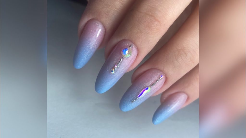 Blue and Pink Ombre Nail Designs