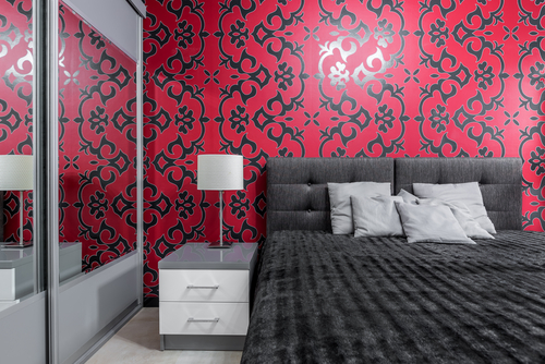 Red and Black bedroom wall designs