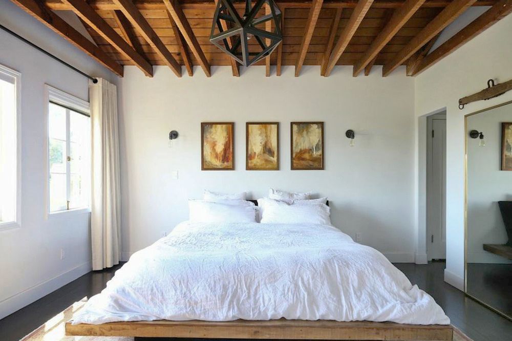 White and Wood bedroom wall designs